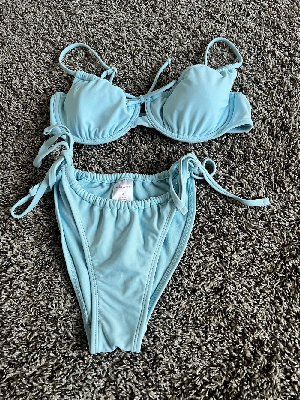 Xhilaration Light Blue Tie-Side Bikini Set